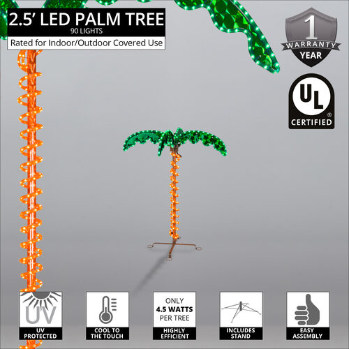 2.5' Deluxe Rope Light LED Palm Tree