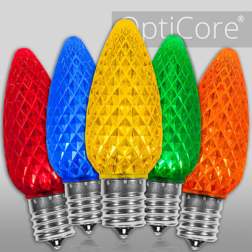 C9 Multicolor Crystal OptiCore LED Bulbs x25