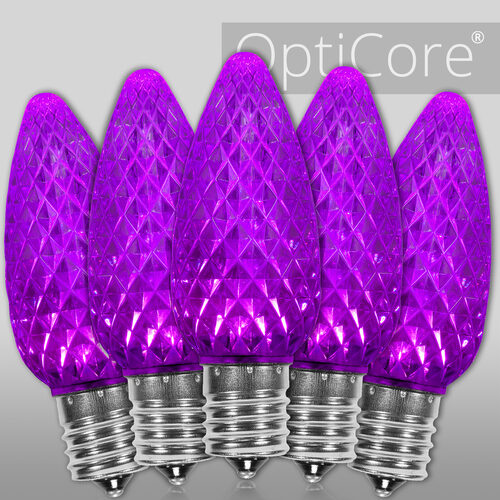 C9 Purple Crystal OptiCore LED Bulbs x25