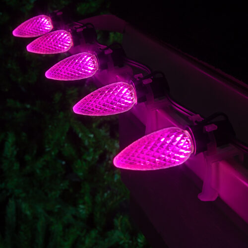 C9 Pink Crystal OptiCore LED Bulbs x25