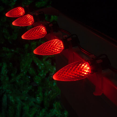 C9 Red Crystal OptiCore LED Bulbs x25