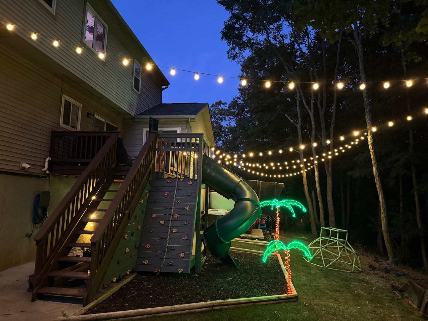 25' 3 Color Schemes OptiCore LED Patio String Light Set with G50 E17 Bulbs on White Wire x25