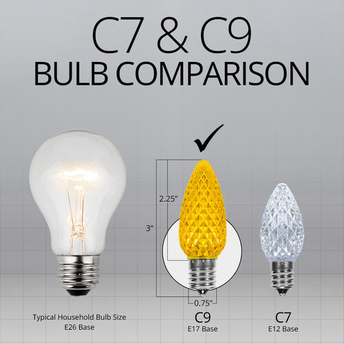 C9 Gold Crystal OptiCore LED Bulbs x25