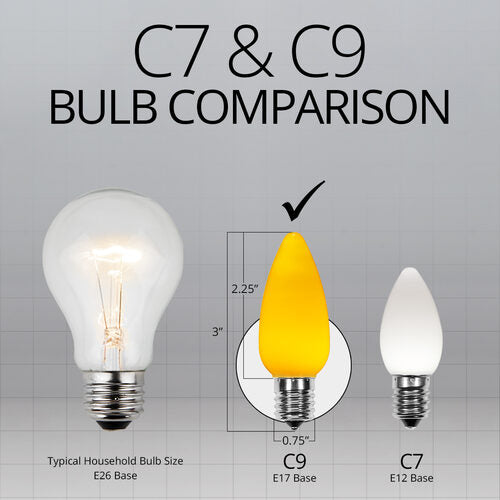 C9 Opaque Gold OptiCore LED Bulbs x25
