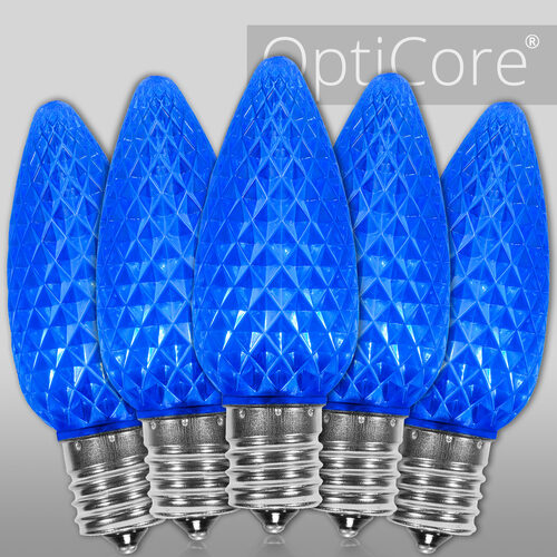 C9 Blue Crystal OptiCore LED Bulbs x25
