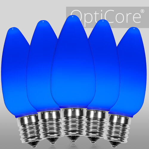 C9 Opaque Blue OptiCore LED Bulbs x25