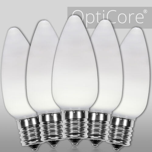 C9 Opaque White OptiCore LED Bulbs x25