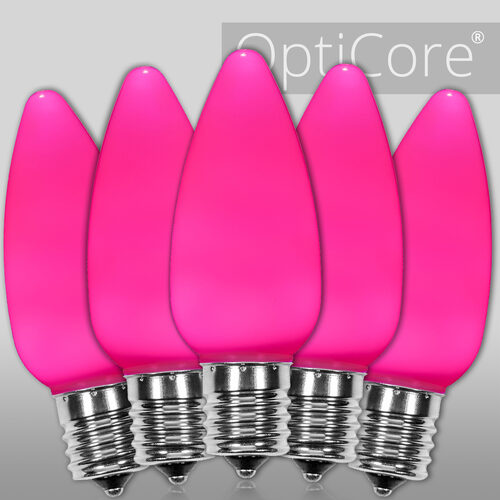 C9 Opaque Pink OptiCore LED Bulbs x25