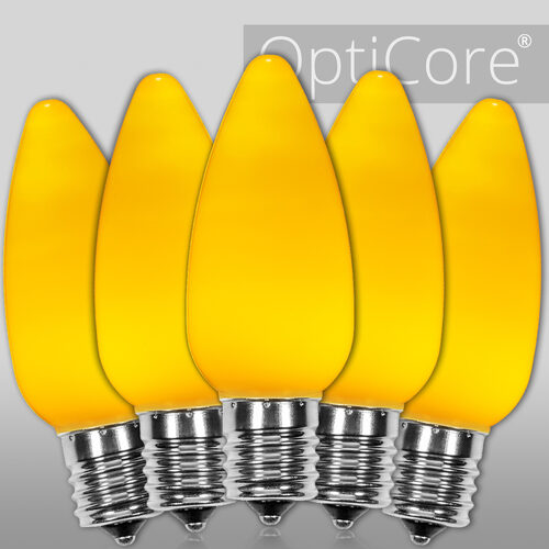 C9 Opaque Gold OptiCore LED Bulbs x25