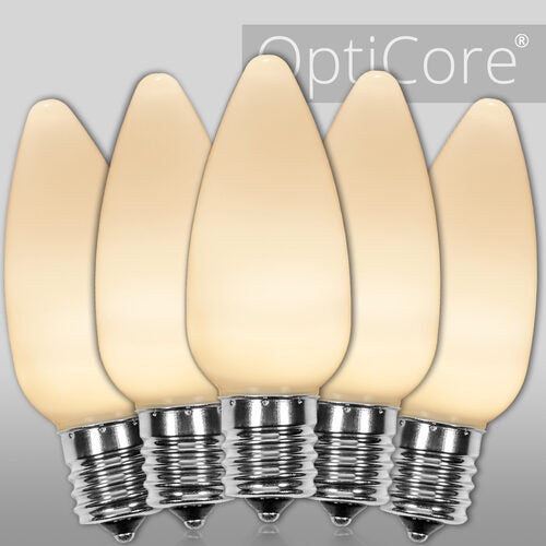 C9 Opaque Warm White OptiCore LED Bulbs x25