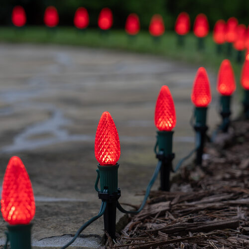 C9 Red Crystal OptiCore LED Bulbs x25