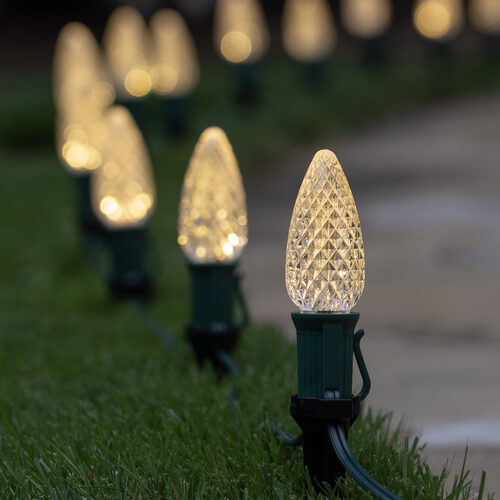 C9 Warm White Crystal OptiCore LED Bulbs x25