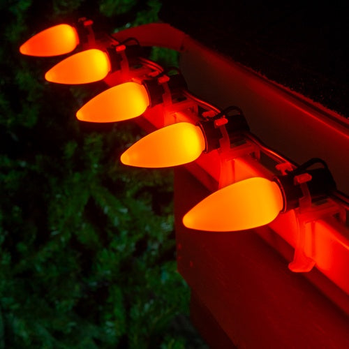 C9 Opaque Amber OptiCore LED Bulbs x25