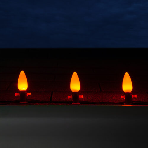C9 Opaque Amber OptiCore LED Bulbs x25