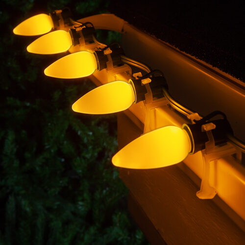 C9 Opaque Gold OptiCore LED Bulbs x25
