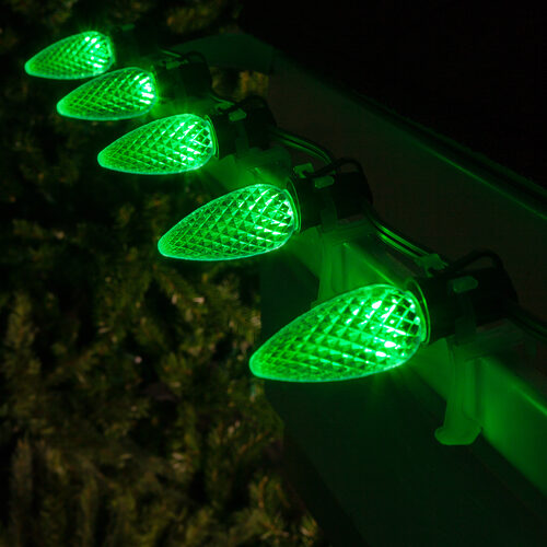 C9 Green Crystal OptiCore LED Bulbs x25
