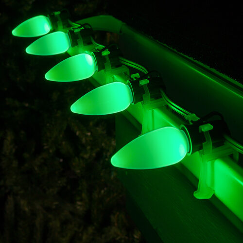 C9 Opaque Green OptiCore LED Bulbs x25