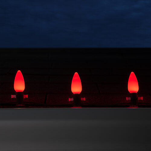 C9 Opaque Red OptiCore LED Bulbs x25
