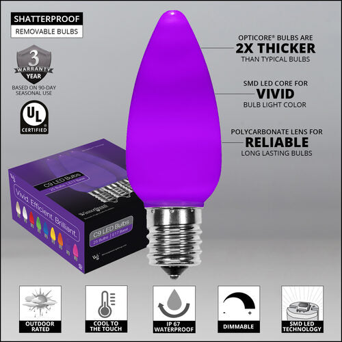 C9 Opaque Purple OptiCore LED Bulbs x25 (Copy)