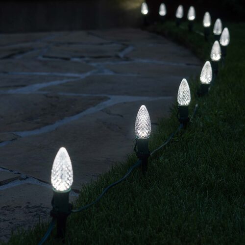 C9 Cool White Crystal OptiCore LED Bulbs x25
